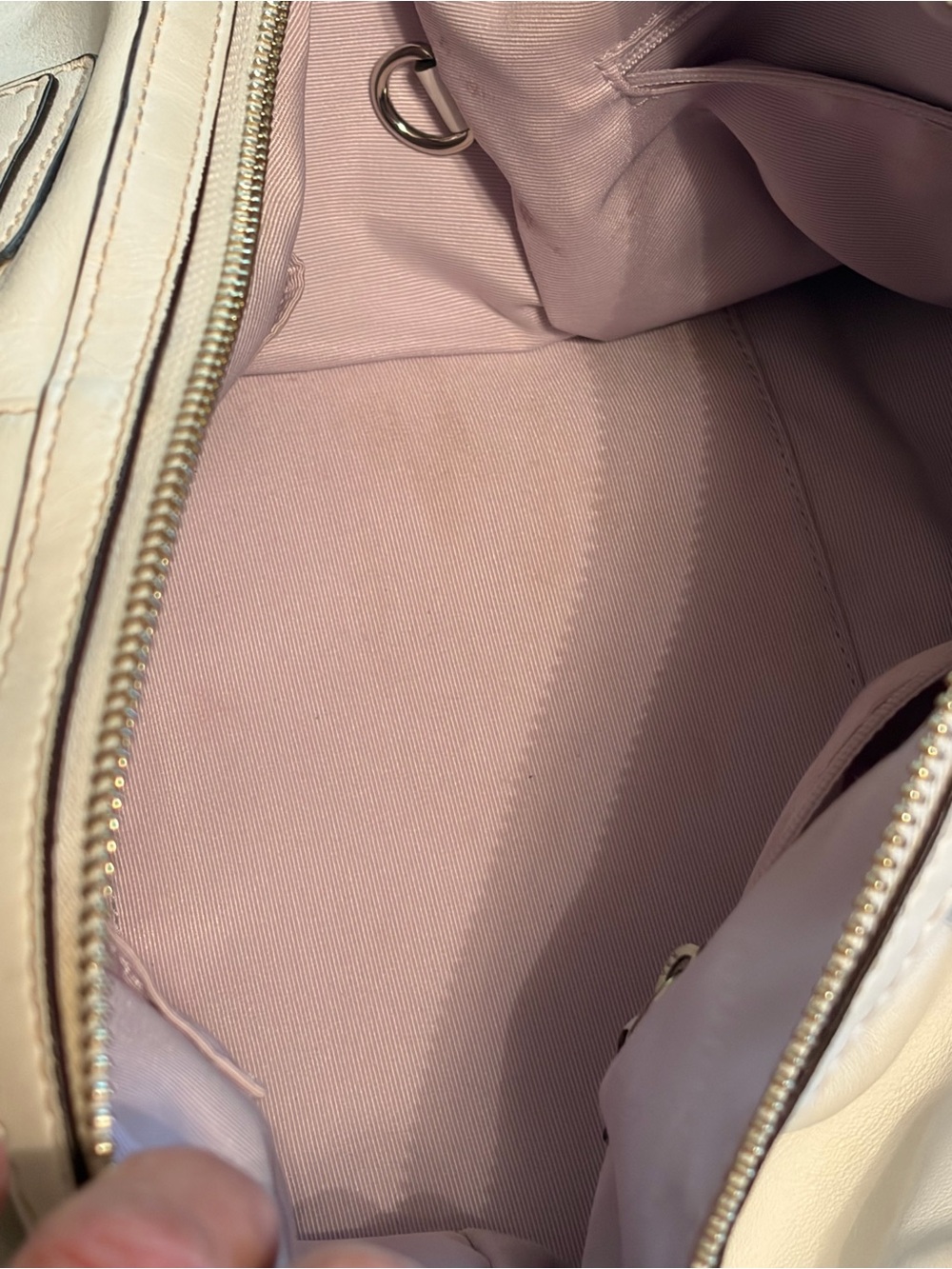 Coach Cream Leather Tote Satchel with Removable Strap - Picture 9 of 9